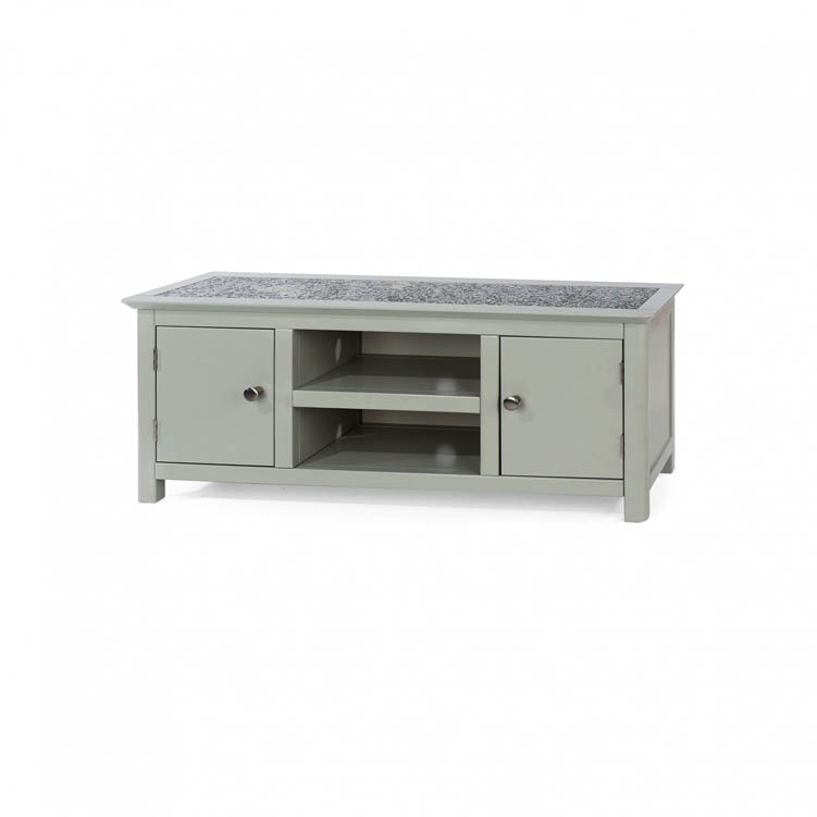 Core Products Core Perth Grey Painted with Grey Stone Inset 2 Door TV Unit (Flat Packed)