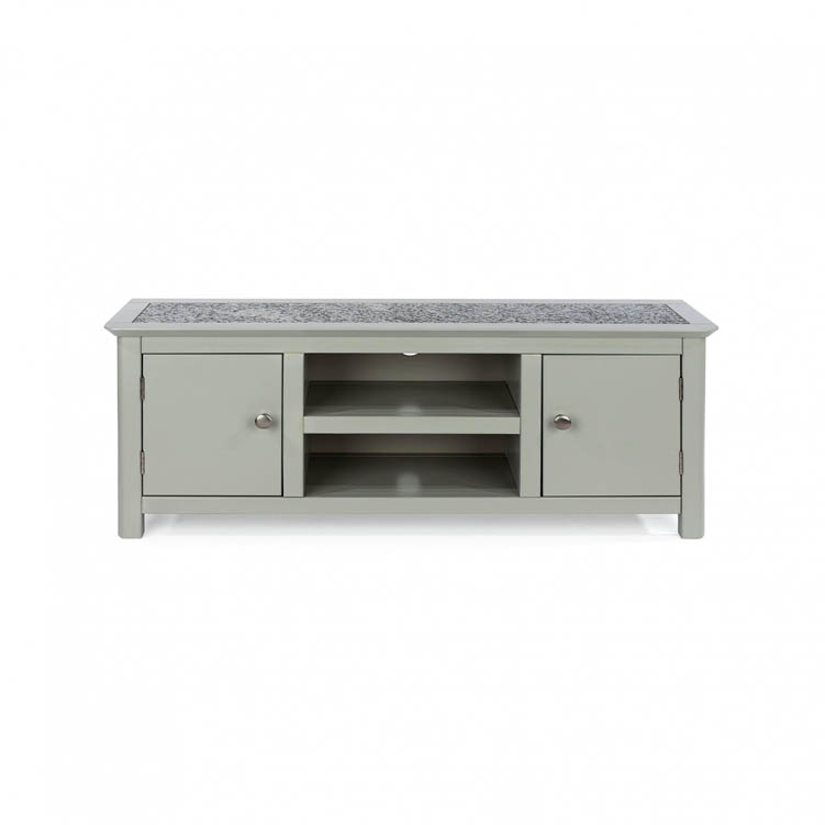 Core Products Core Perth Grey Painted with Grey Stone Inset 2 Door TV Unit (Flat Packed)