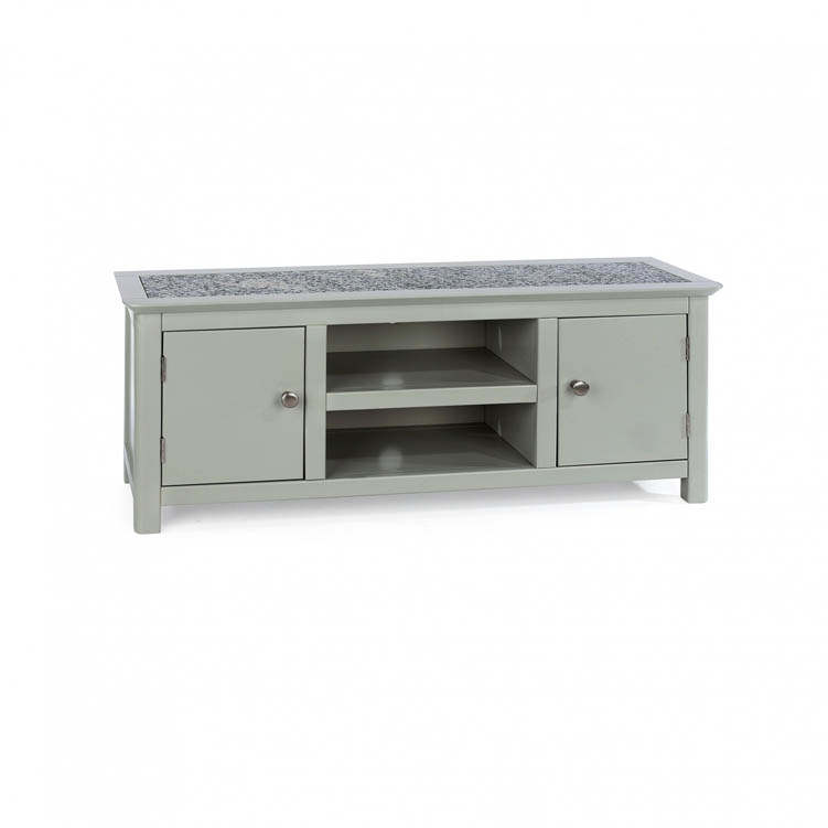 Core Products Core Perth Grey Painted with Grey Stone Inset 2 Door TV Unit (Flat Packed)