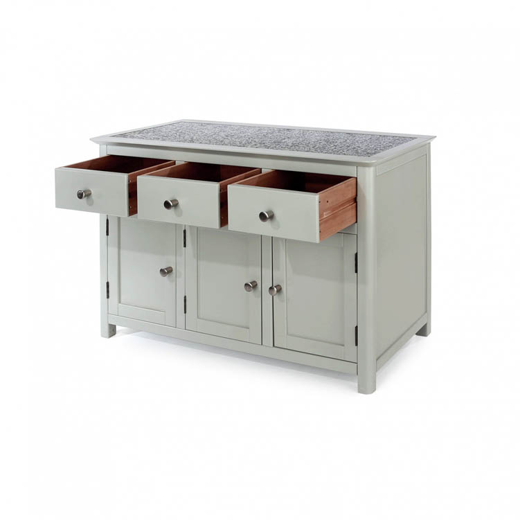 Core Products Core Perth Grey Painted with Grey Stone Inset 3 Door 3 Drawer Sideboard (Flat Packed)
