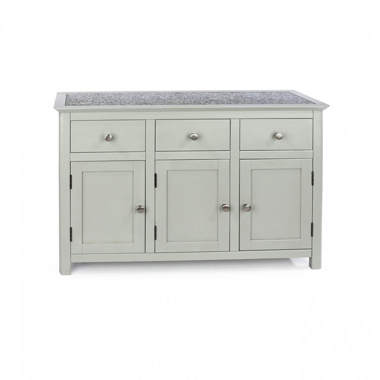 Core Products Core Perth Grey Painted with Grey Stone Inset 3 Door 3 Drawer Sideboard (Flat Packed)
