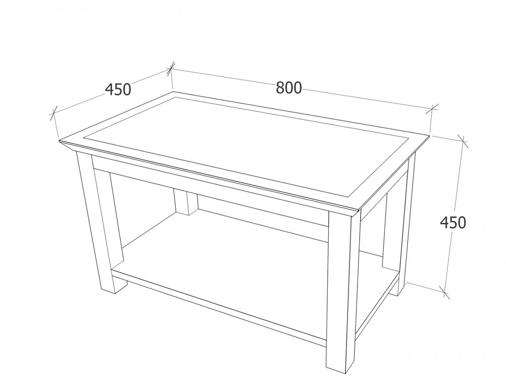 Core Products Core Perth Grey Painted with Grey Stone Inset Coffee Table (Flat Packed)