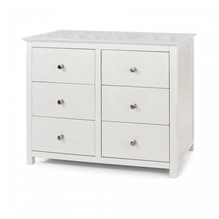 Core Products Core Stirling White 3+3 Drawer Wide Chest of Drawers