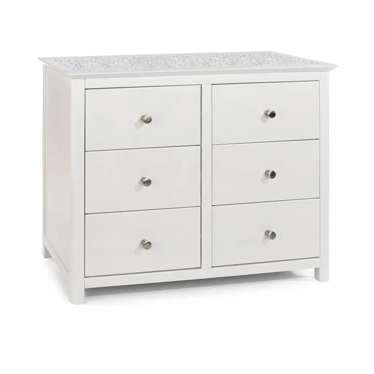 Core Products Core Stirling White 3+3 Drawer Wide Chest of Drawers