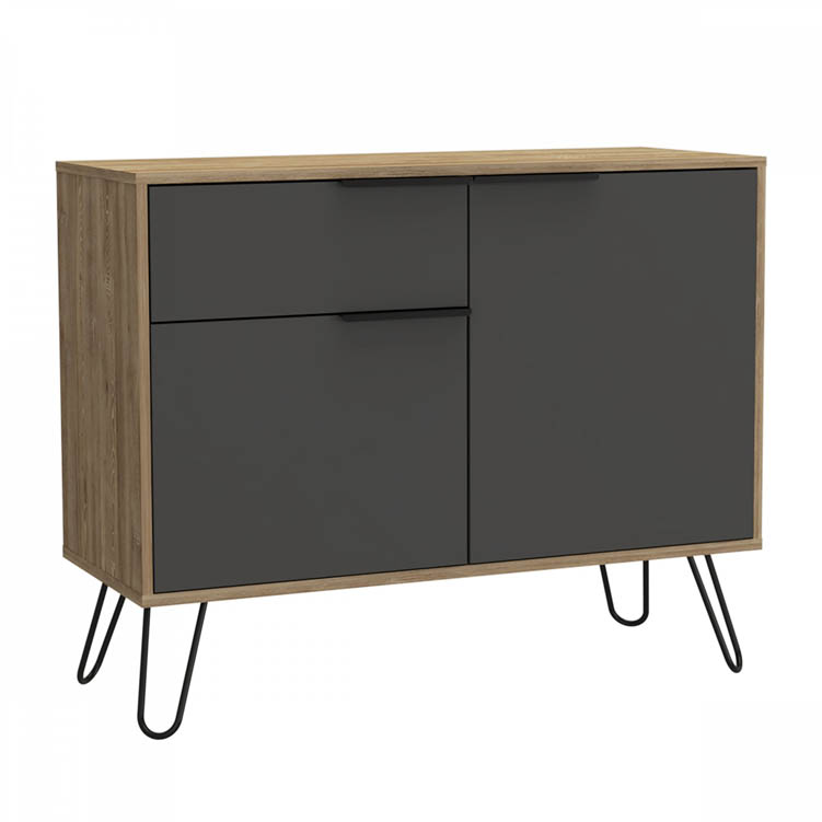 Core Products Core Vegas Bleached Oak and Grey 2 Door 1 Drawer Small Sideboard (Flat Packed)