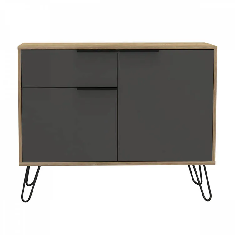 Core Products Core Vegas Oak and Grey 2 Door 1 Drawer Small Sideboard