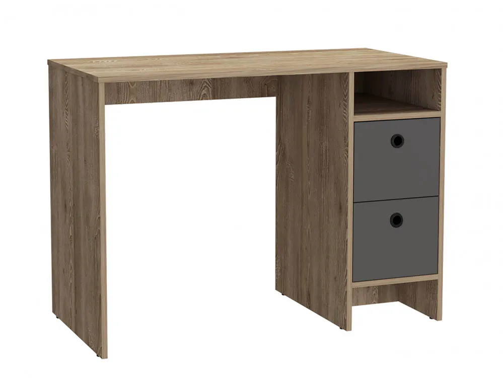Core Products Core Vegas Oak and Grey 2 Drawer Desk