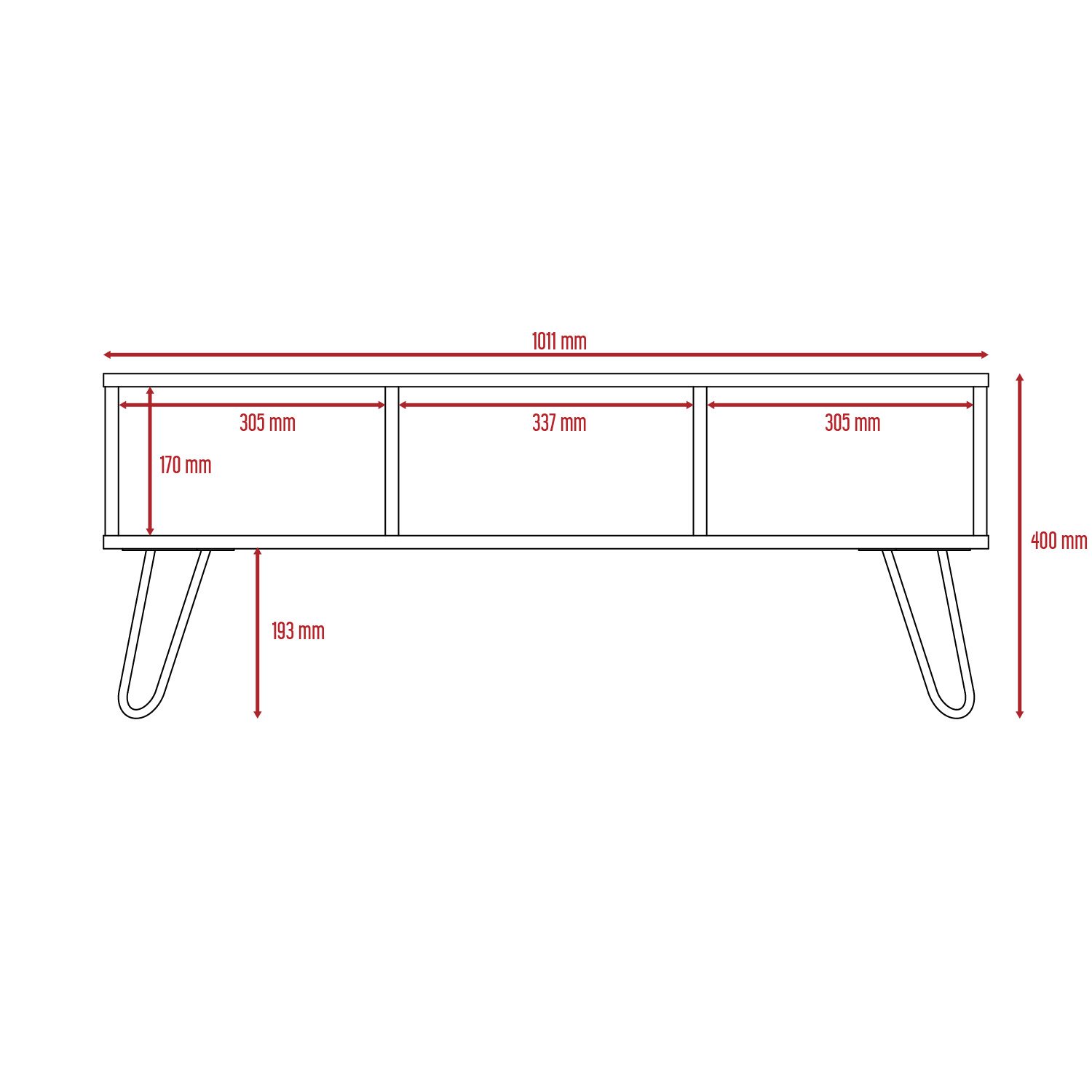 Core Products Core Vegas Bleached Oak and Grey Coffee Table (Flat Packed)
