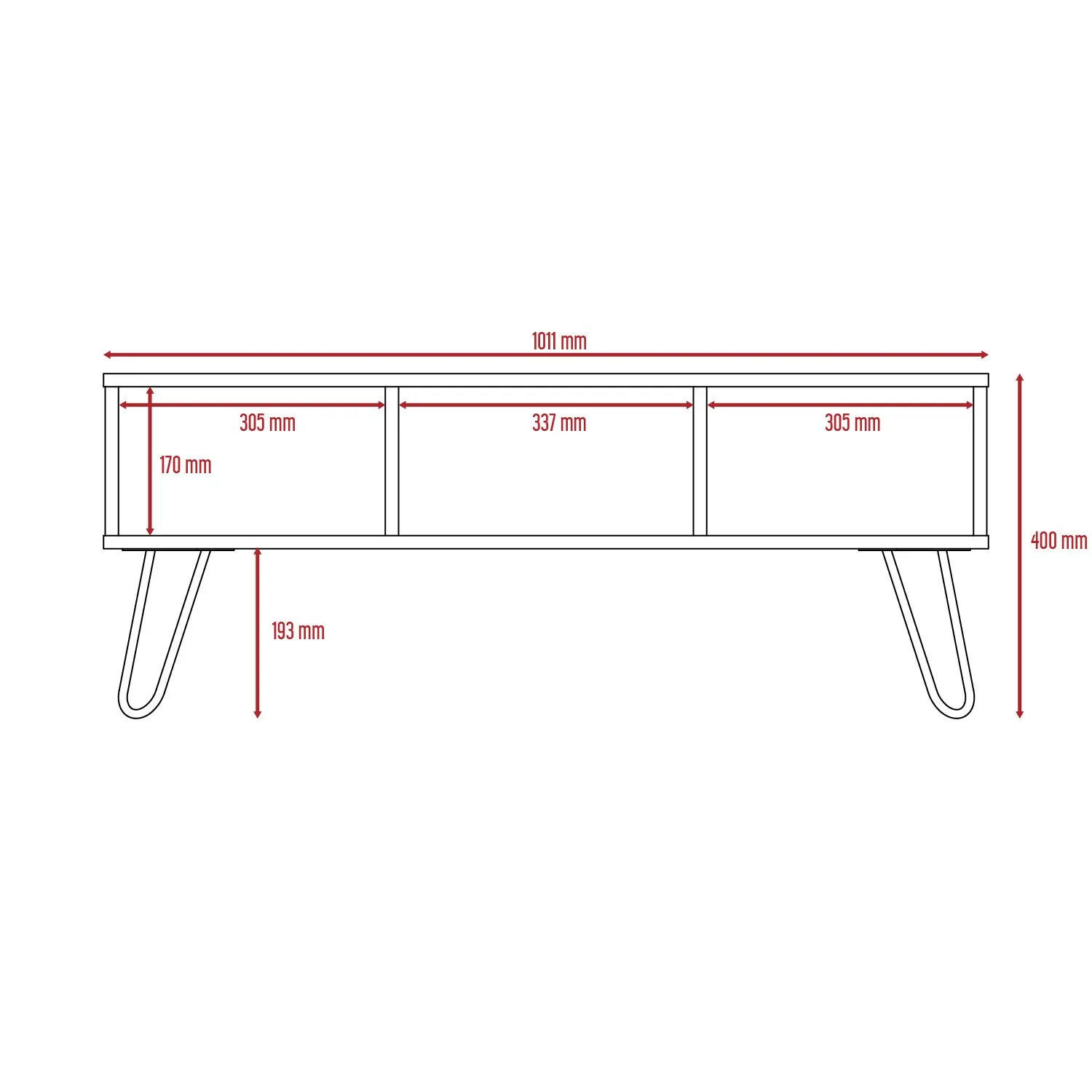 Core Products Core Vegas Oak and Grey Coffee Table