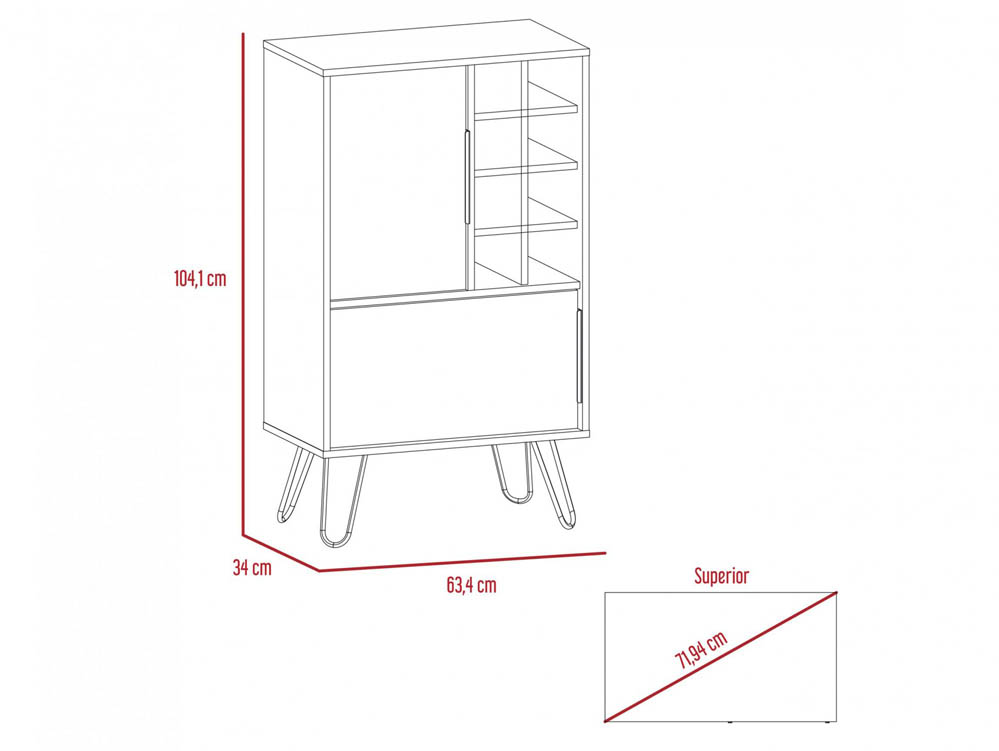 Core Products Core Vegas Bleached Oak and Grey 2 Door Drinks Bar (Flat Packed)