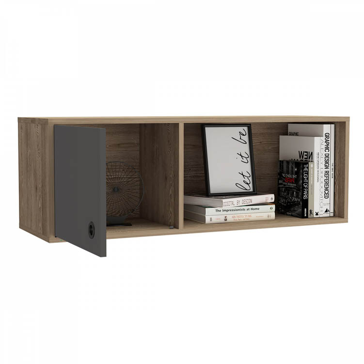 Core Products Core Vegas Bleached Oak and Grey Wall Storage Unit (Flat Packed)