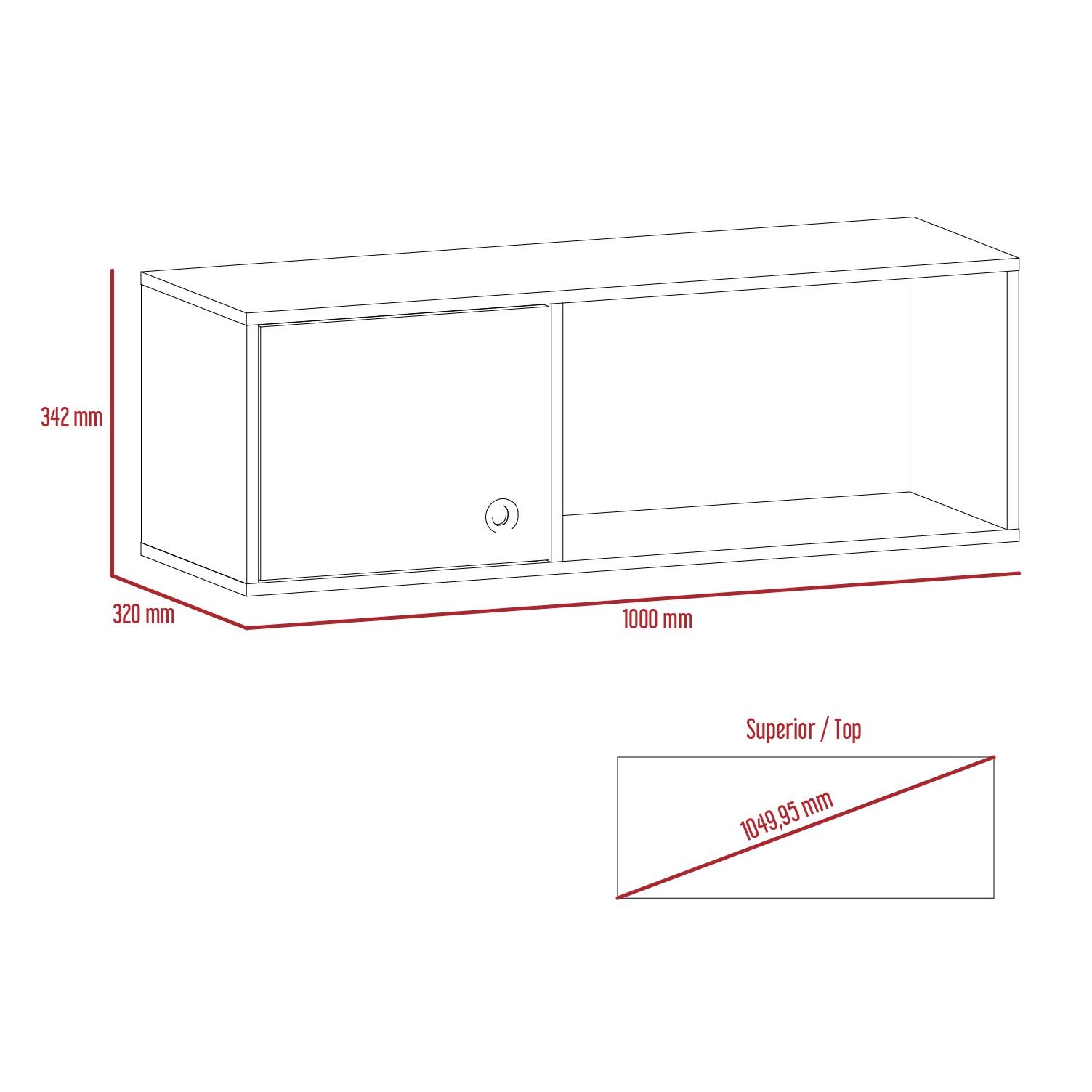 Core Products Core Vegas Bleached Oak and Grey Wall Storage Unit (Flat Packed)