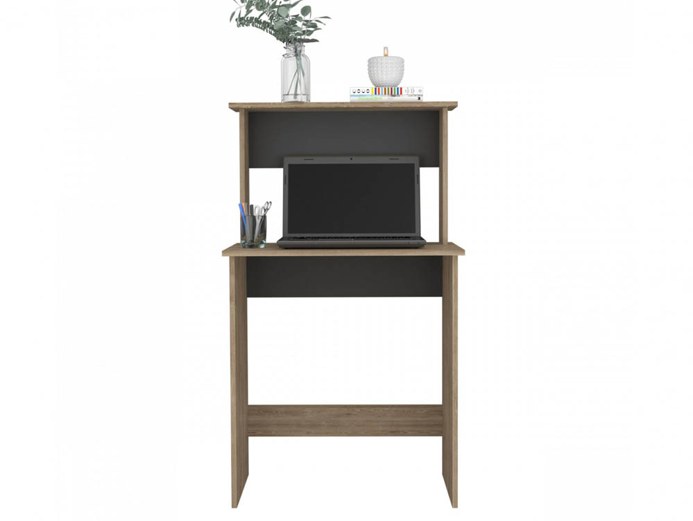 Core Products Core Vegas Bleached Oak and Grey Workstation with Keyboard Shelf (Flat Packed)