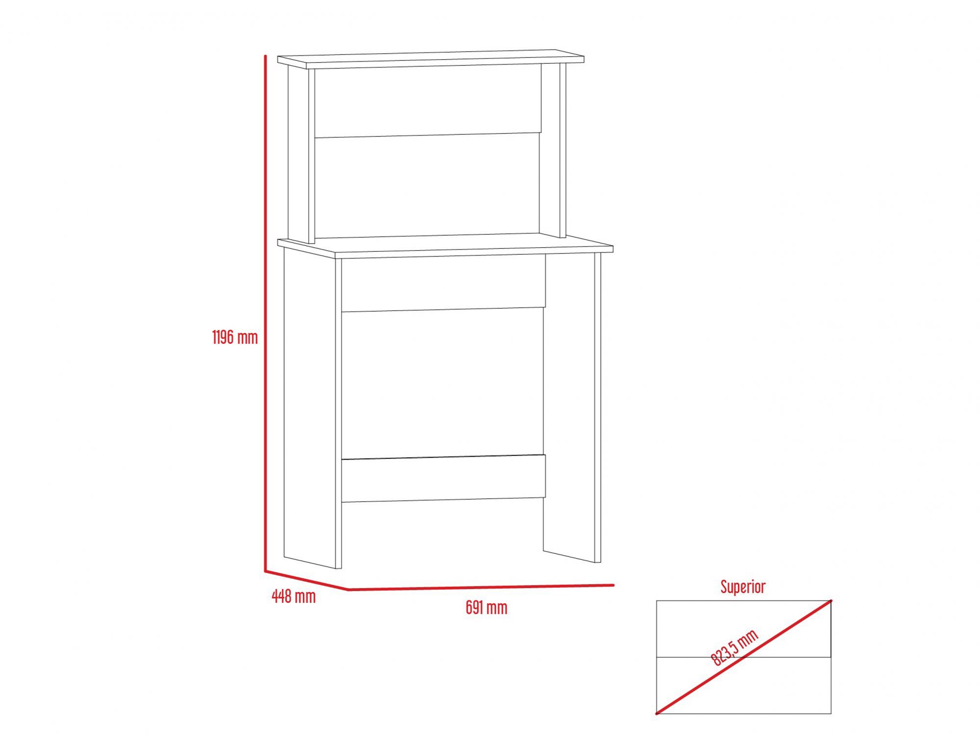 Core Products Core Vegas Bleached Oak and Grey Workstation with Keyboard Shelf (Flat Packed)