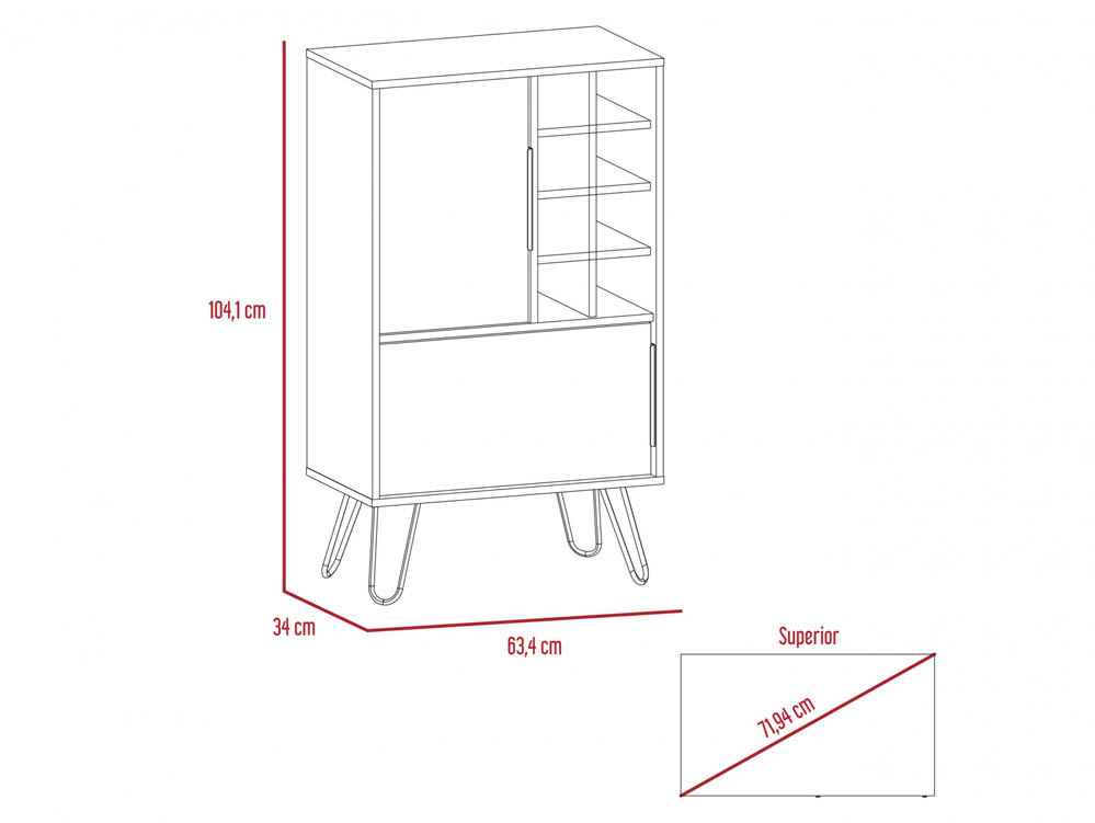Core Products Core Nevada Smoked Oak and Bleached Grey Oak Effect Drinks Bar (Flat Packed)