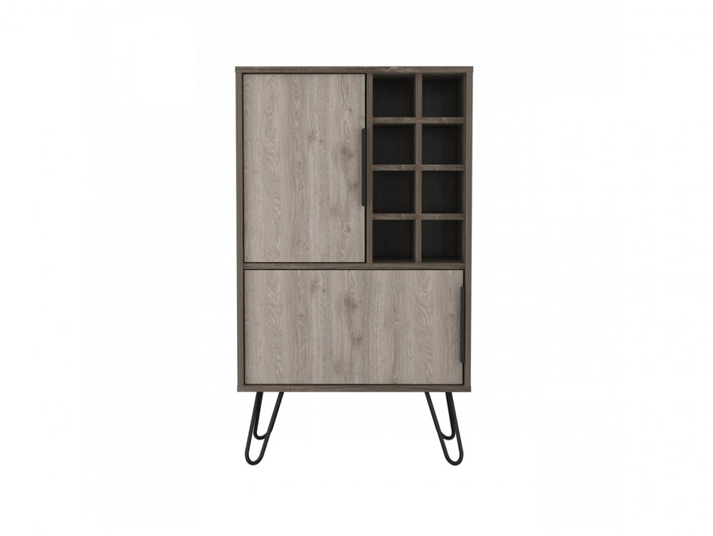 Core Products Core Nevada Smoked Oak and Bleached Grey Oak Effect Drinks Bar (Flat Packed)