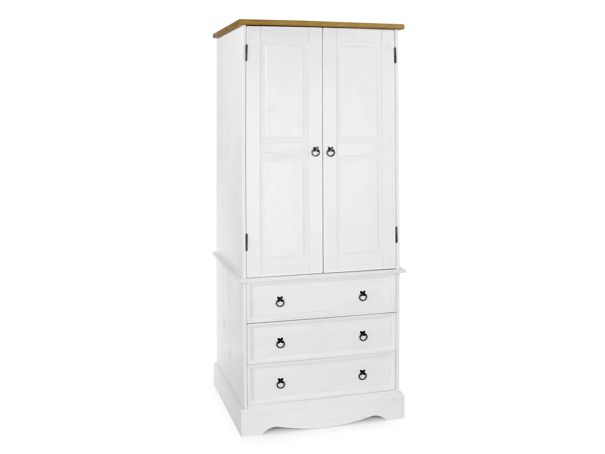 Core Core Corona White and Pine 2 Door 3 Drawer Wardrobe