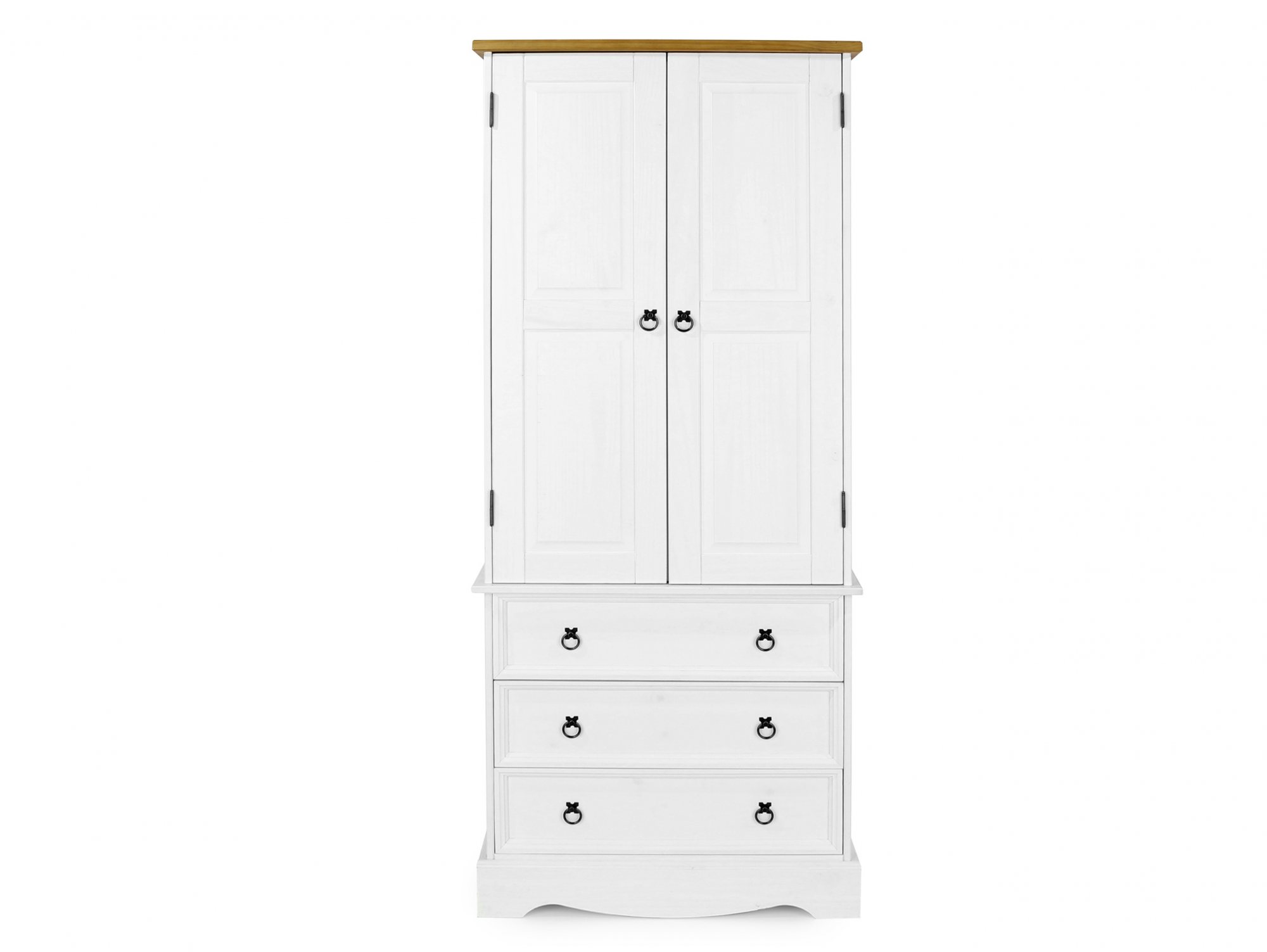 Core Products Core Corona White and Pine 2 Door 3 Drawer Wardrobe (Flat Packed)
