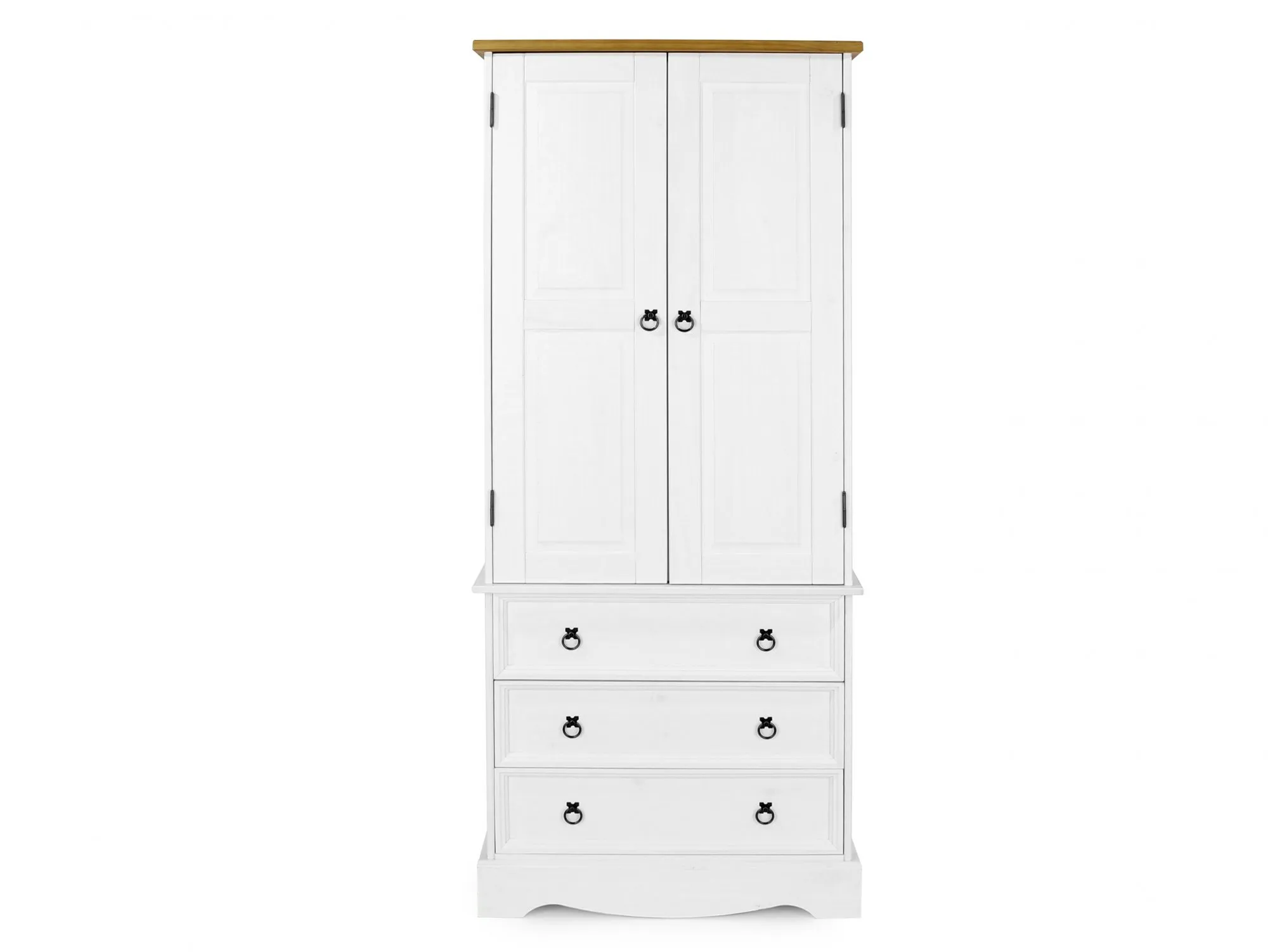 Core Core Corona White and Pine 2 Door 3 Drawer Wardrobe