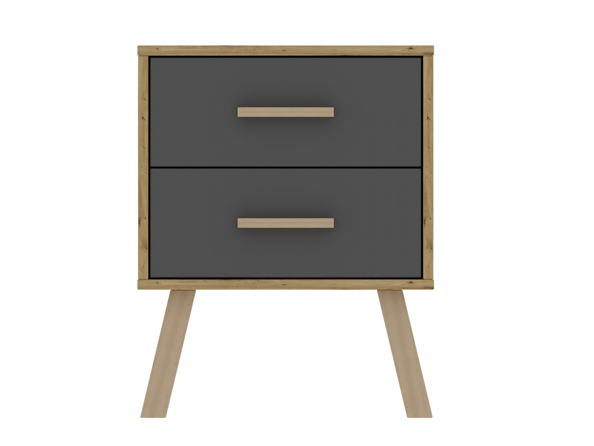Harmony Harmony Austin Grey and Oak 2 Drawer Bedside Cabinet (Flat Packed)