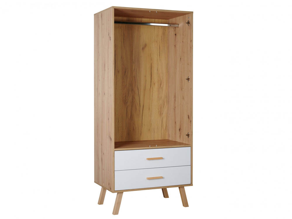 Harmony Harmony Austin White and Oak 2 Door 2 Drawer Double Wardrobe (Flat Packed)