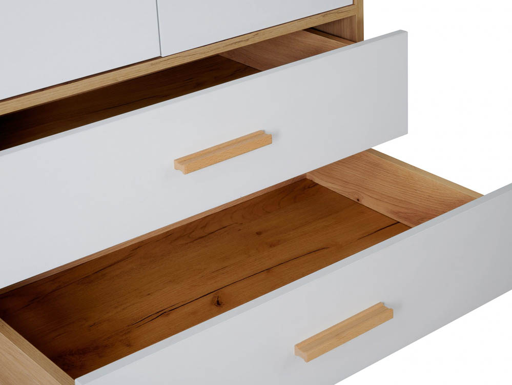 Harmony Harmony Austin White and Oak 2 Door 2 Drawer Double Wardrobe (Flat Packed)