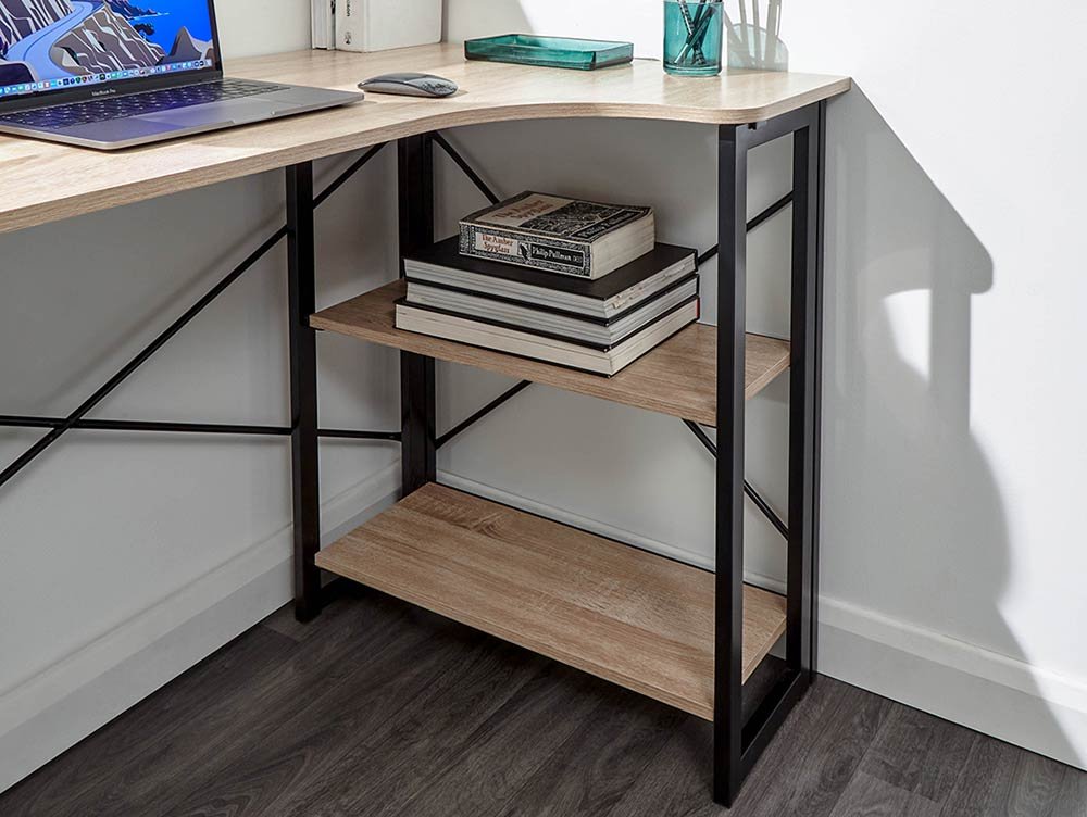 GFW GFW Bramwell Sonoma Oak Folding Right Corner Desk (Flat Packed)
