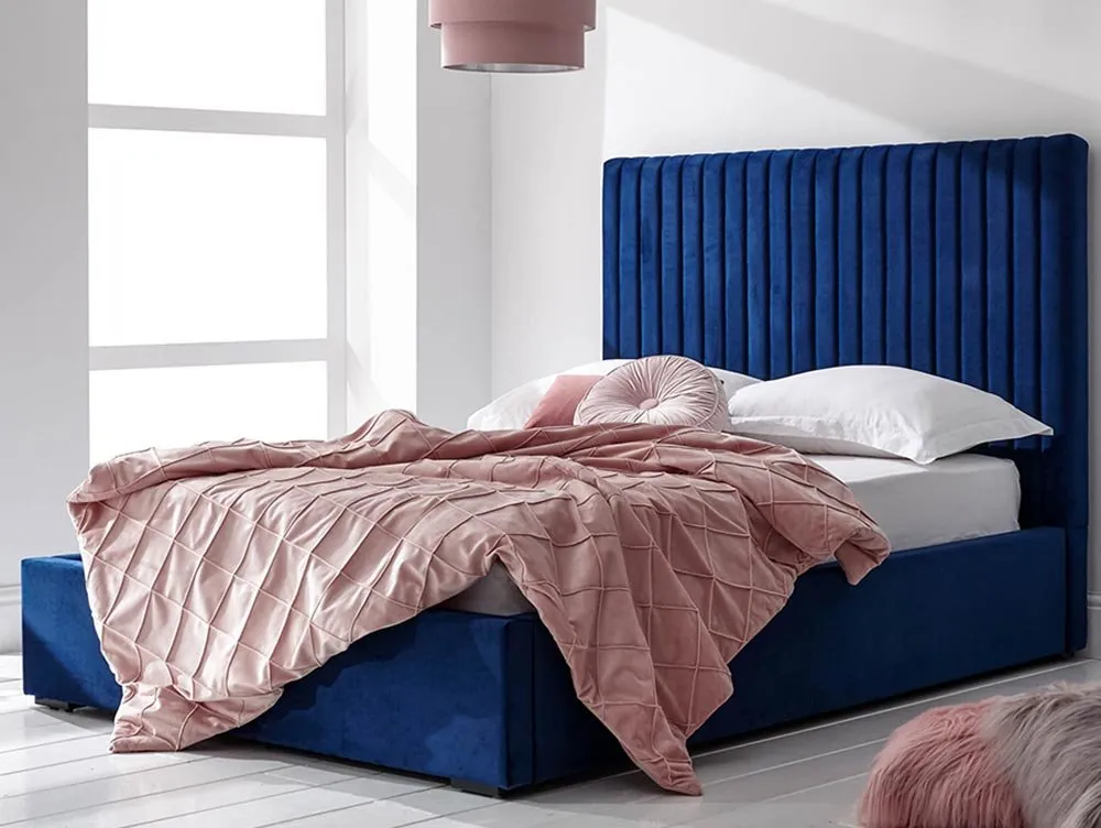 Royal blue shop upholstered bed