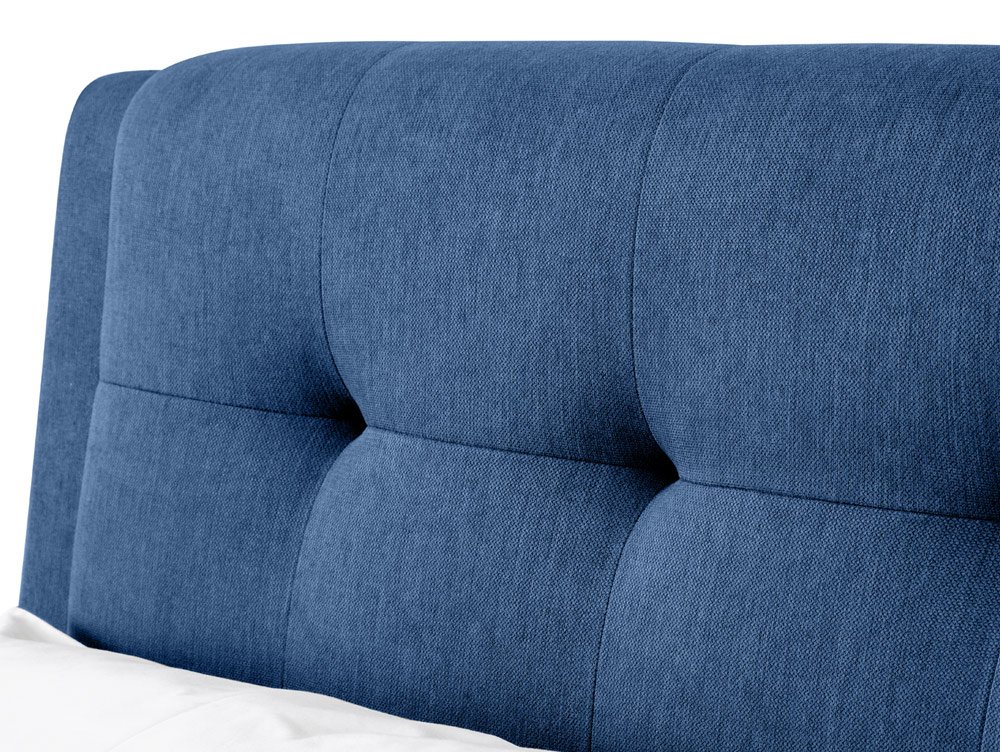 Julian Bowen Julian Bowen Fullerton 4ft6 Double Blue Upholstered Fabric 4 Drawer Bed Frame