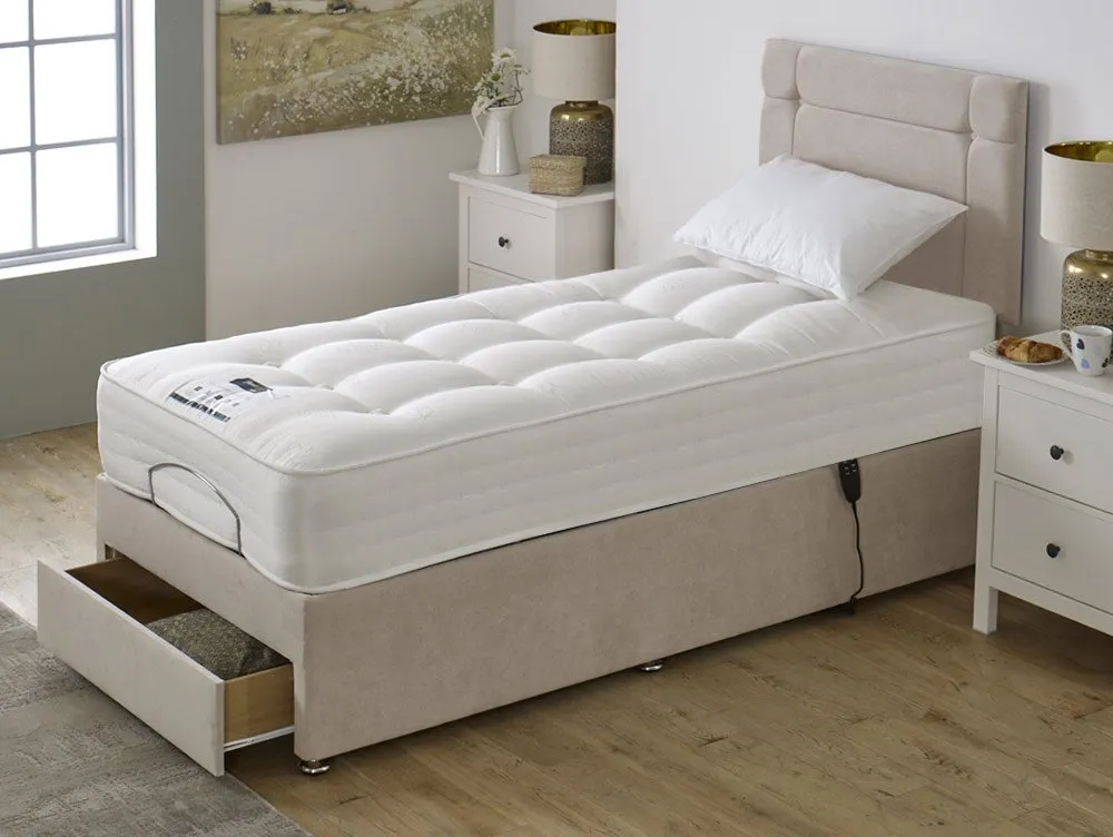 Flexisleep Flexisleep Eco Natural Pocket 2000 Electric Adjustable 2ft6 Small Single Bed