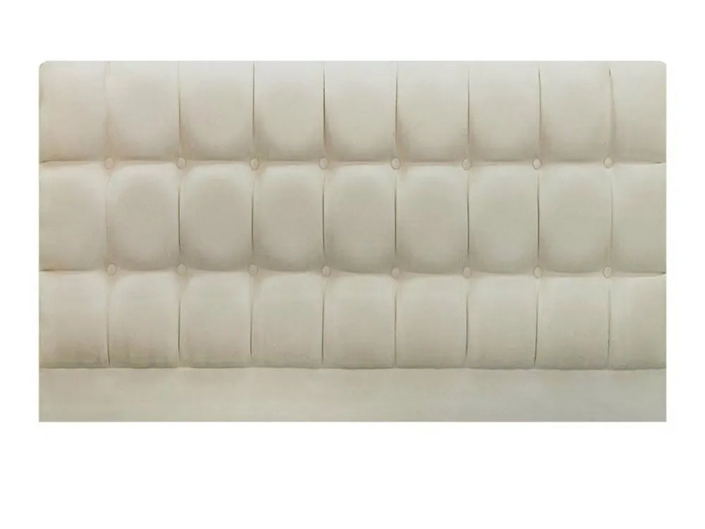 Designer Headboards Designer Saturn 3ft6 Large Single Cream Faux Suede Fabric Headboard