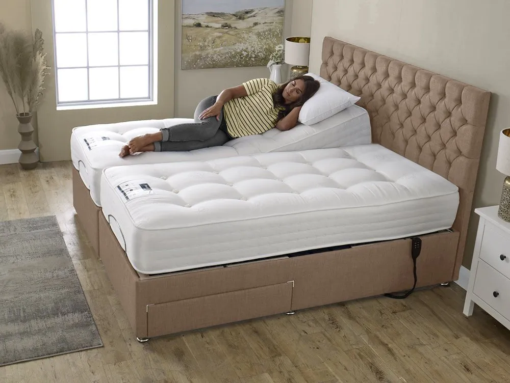 Flexisleep Flexisleep Eco Natural Dual Tension Pocket Electric Adjustable 5ft King Size Bed (2 x 2ft6)