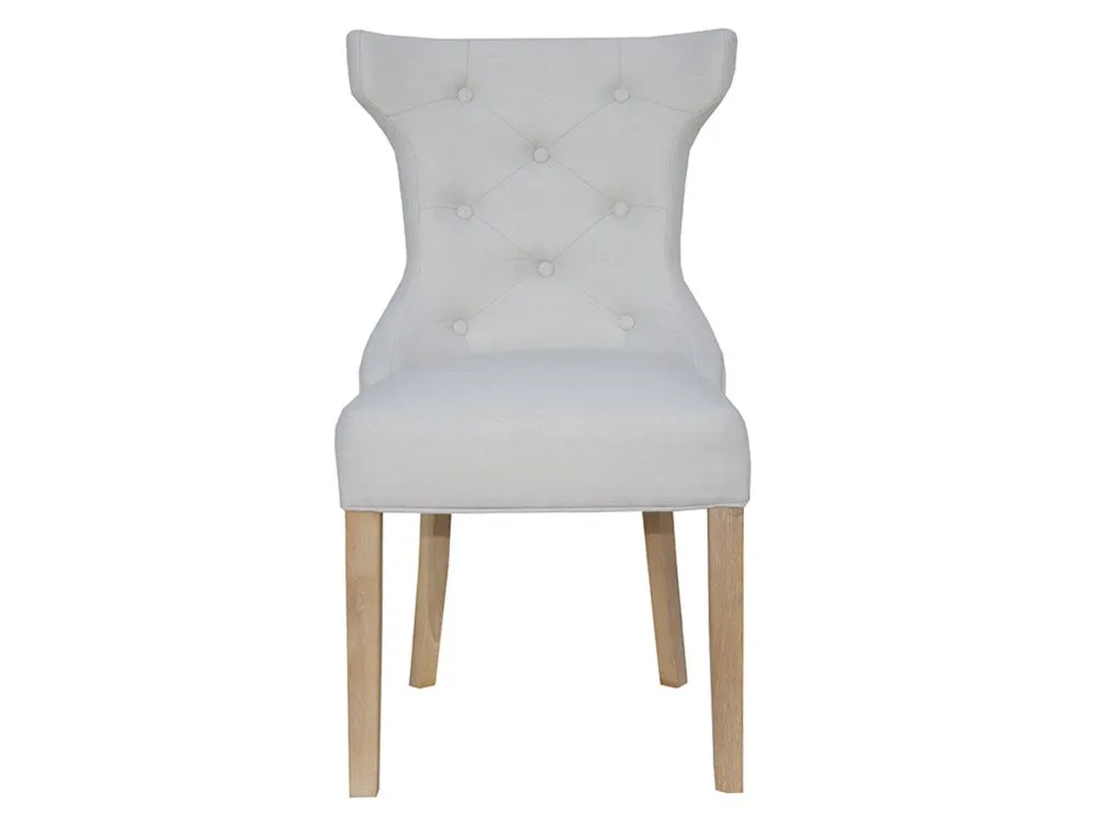 Kenmore Kieran Natural Fabric Winged Dining Chair