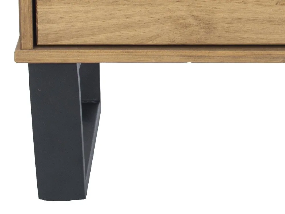 Core Core Texas Waxed Pine 2 Drawer Wooden Bedside Table