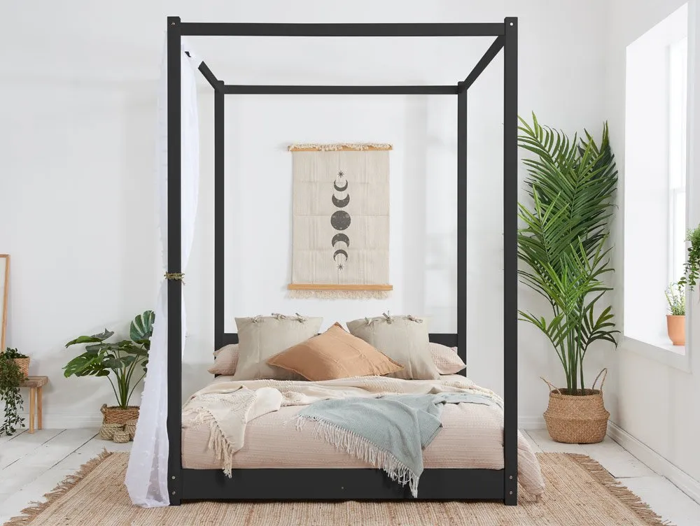 Birlea Birlea Darwin Black Four Poster Wooden Bed Frame