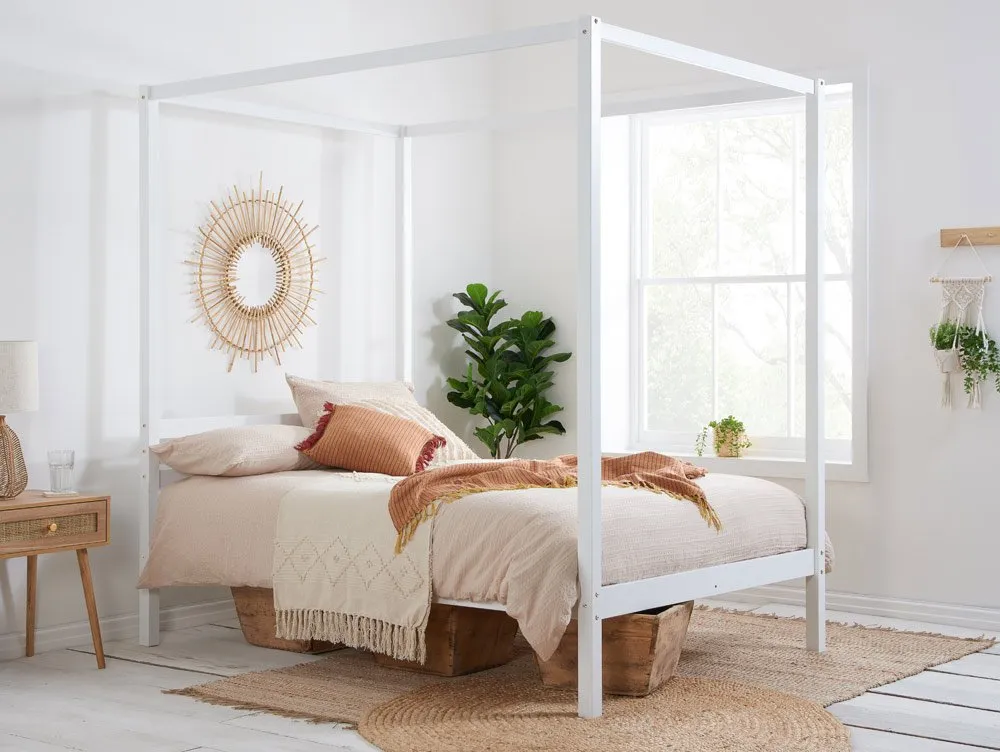 Birlea Birlea Mercia White Four Poster Wooden Bed Frame