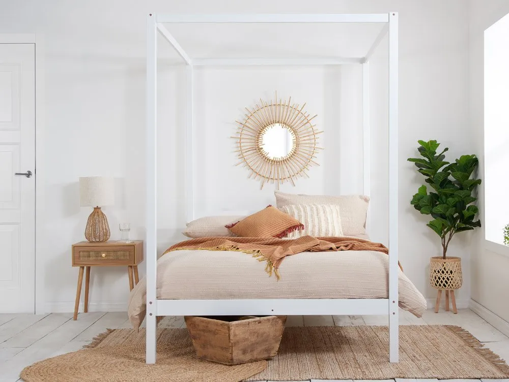Birlea Birlea Mercia White Four Poster Wooden Bed Frame