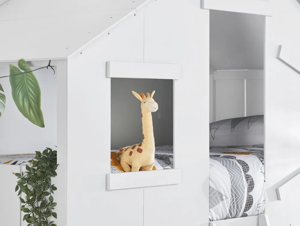 Birlea Furniture & Beds Birlea Safari 3ft White Wooden Bunk Bed Frame