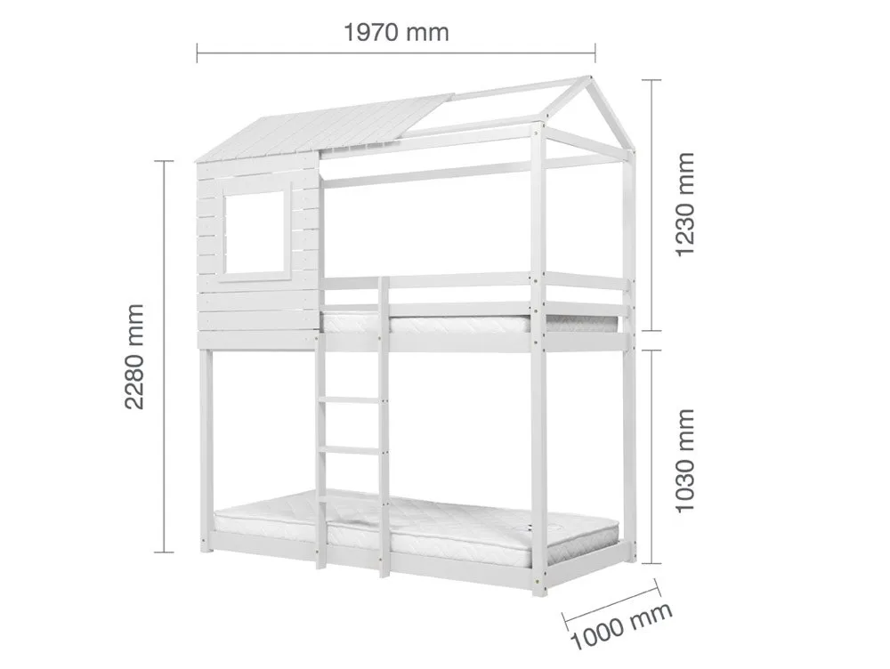 Birlea Birlea Adventure White Wooden Bunk Bed Frame