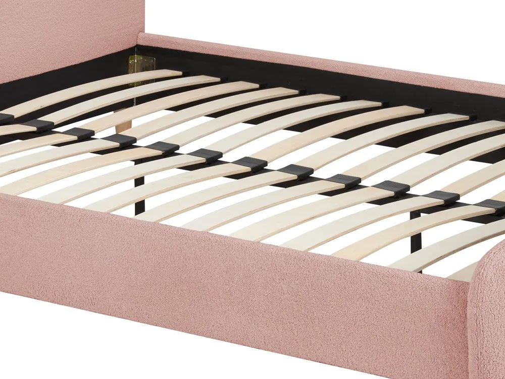 Birlea Furniture & Beds Birlea Otley 4ft6 Double Pink Boucle Fabric Bed Frame