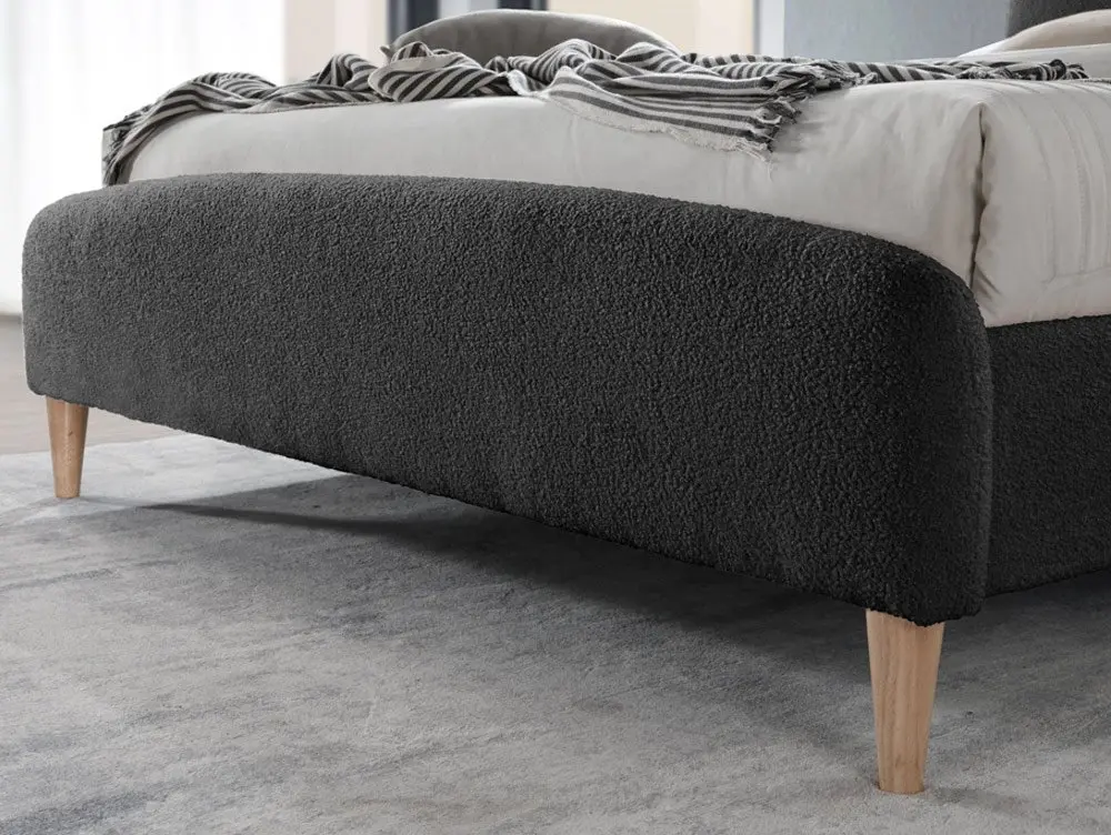 Birlea Furniture & Beds Birlea Otley 5ft King Size Charcoal Upholstered Boucle Fabric Bed Frame