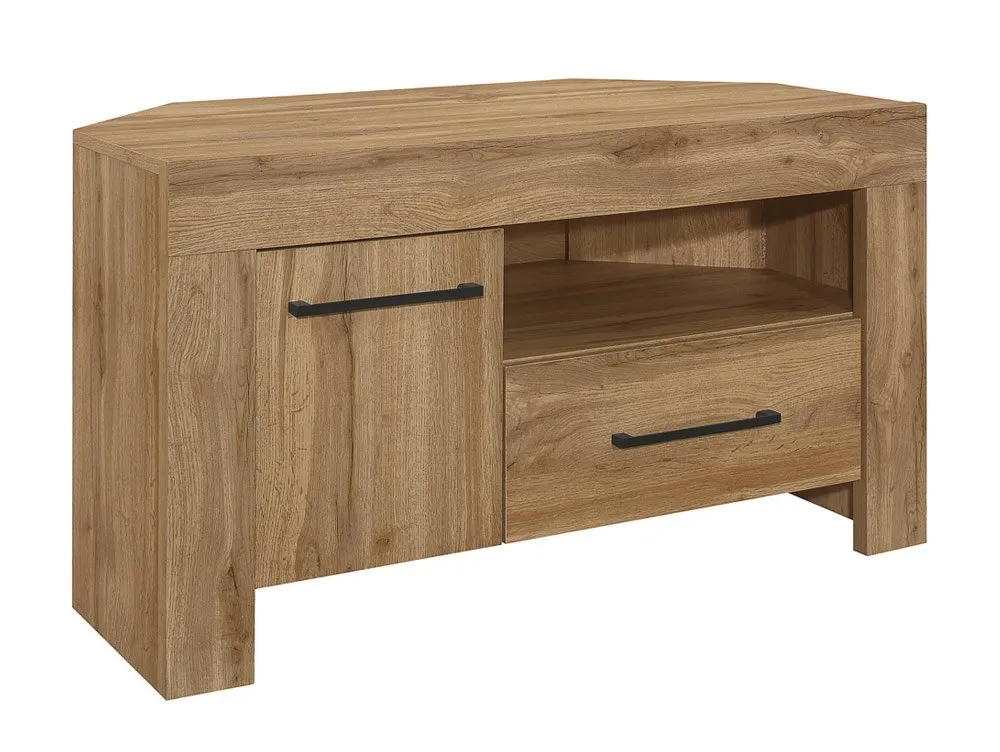 Birlea Birlea Compton Oak 1 Door 1 Drawer Corner TV Cabinet