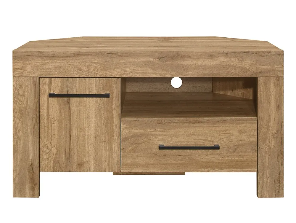 Birlea Birlea Compton Oak 1 Door 1 Drawer Corner TV Cabinet