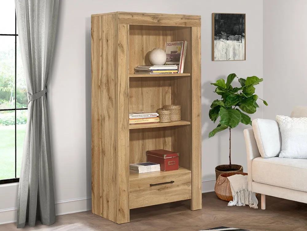 Birlea Birlea Compton Oak 1 Drawer Bookcase