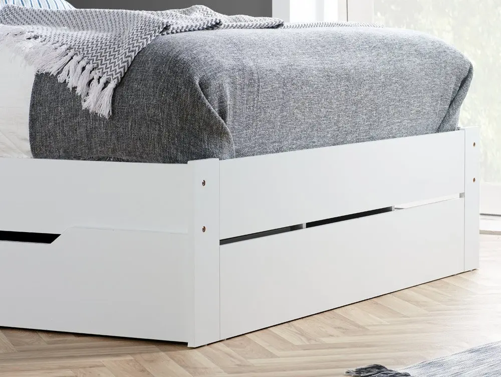 Birlea Birlea Alfie White Wooden 1 Drawer Storage Bed Frame