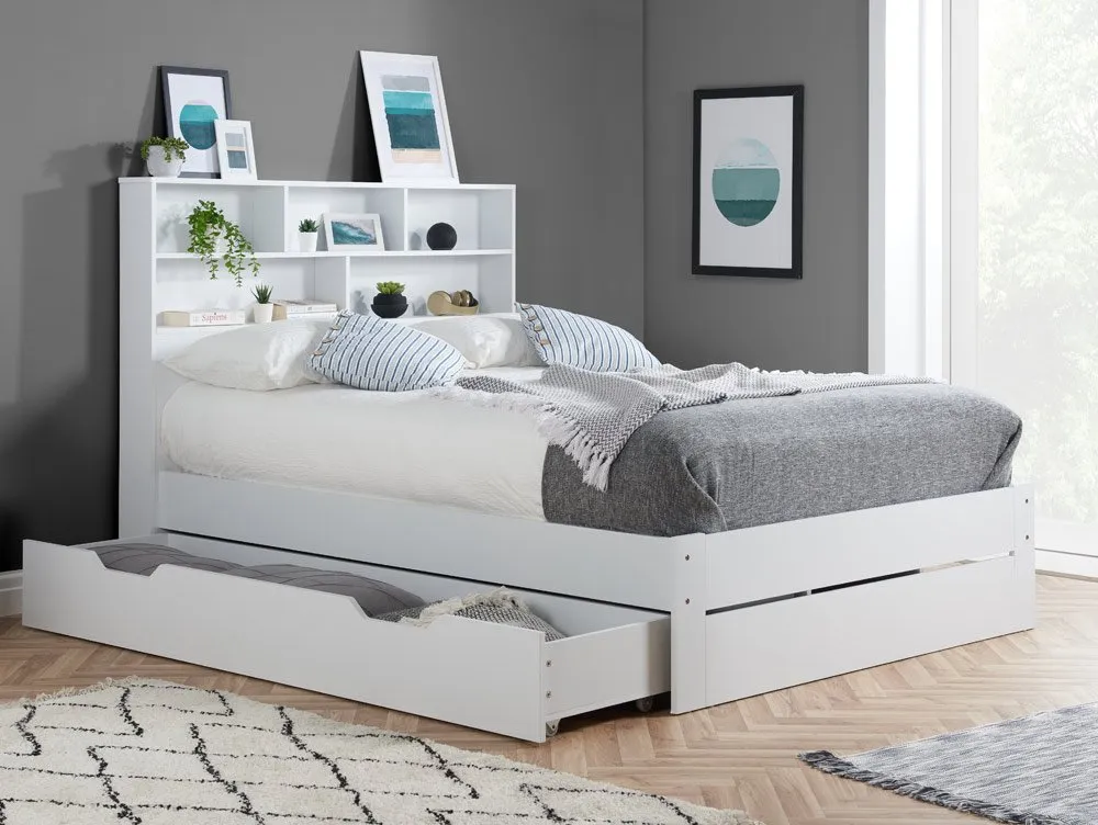 Birlea Furniture & Beds Birlea Alfie 5ft King Size White Wooden 1 Drawer Bed Frame