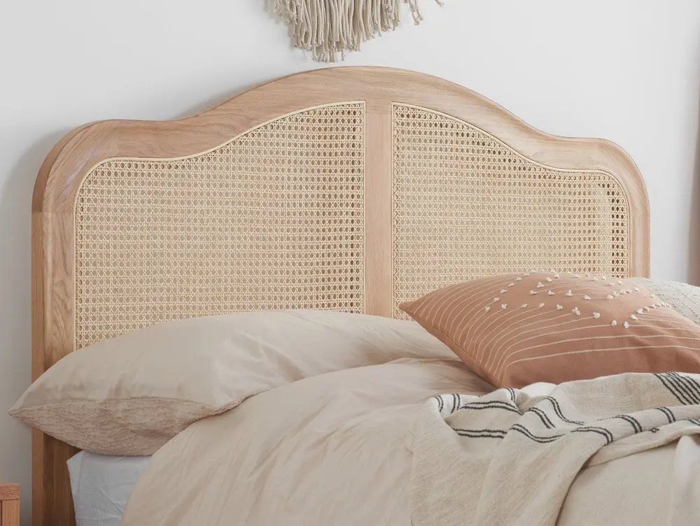 Birlea Furniture & Beds Birlea Leonie 5ft King Size Rattan Oak Wooden Bed Frame