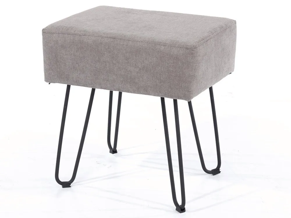 Core Products Core Soft Furnishings Grey Fabric Rectangular Stool