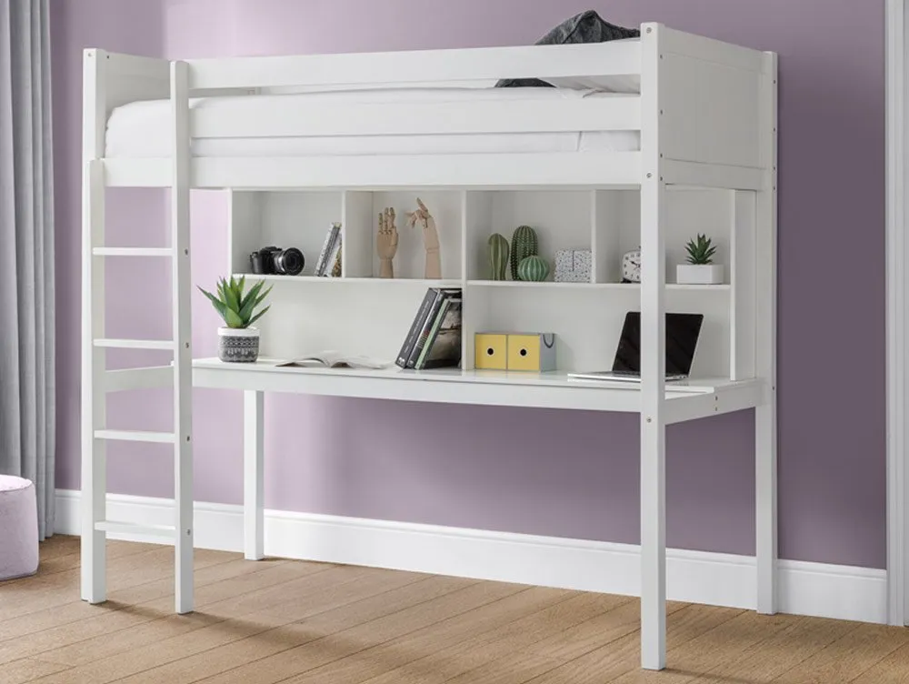 Julian Bowen Julian Bowen Titan Surf White Wooden High Sleeper Bed Frame
