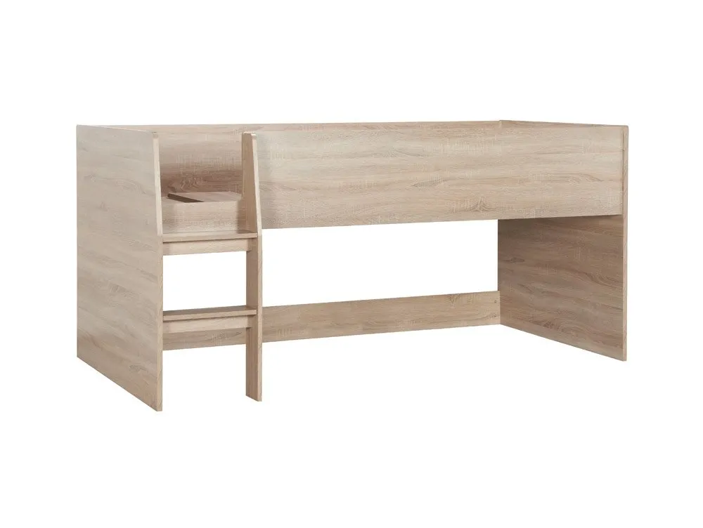 Birlea Birlea Leyton White and Oak Effect Cabin Bed Frame